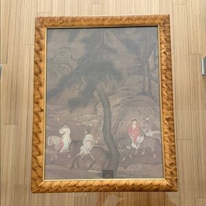 Vintage print"Emperor Xuanzong's Flight to Shu,"  a historical Chinese scene